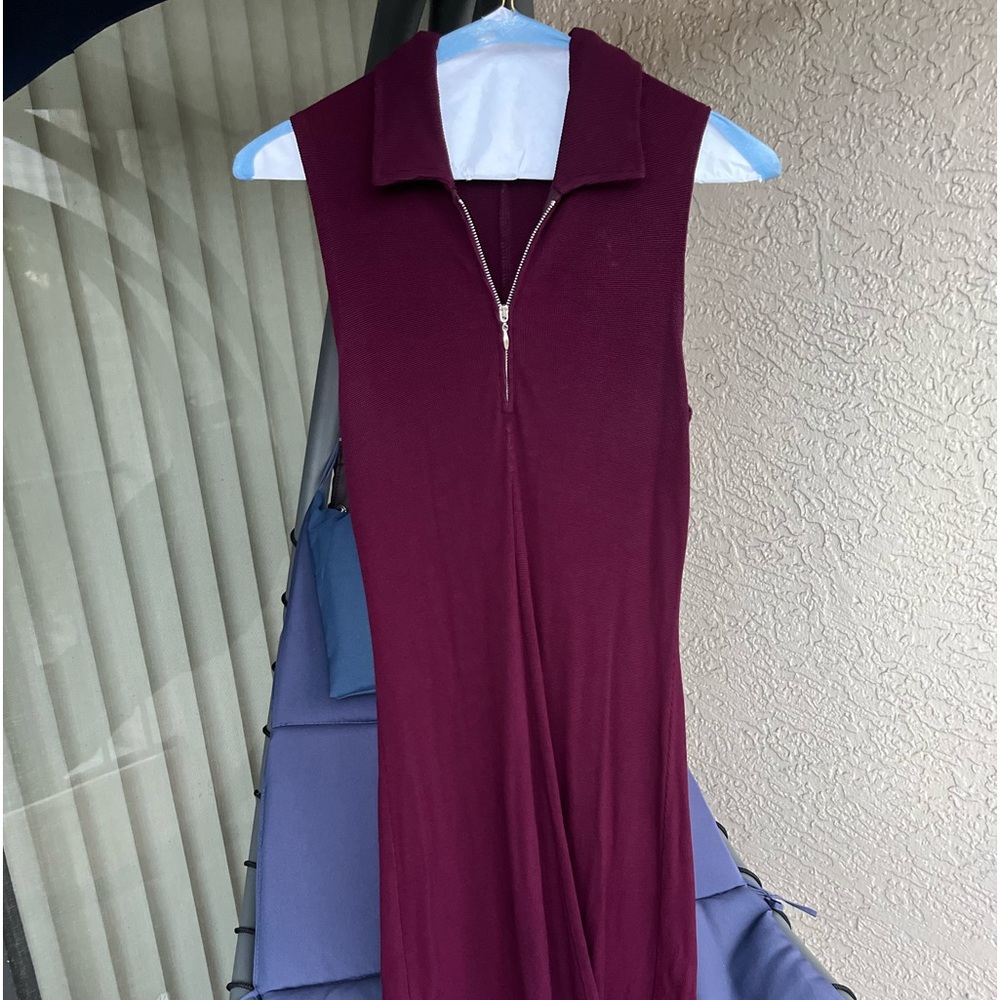 Ronni Nicole Purple Plum Eggplant colored Knit Long Sleeveless Dress